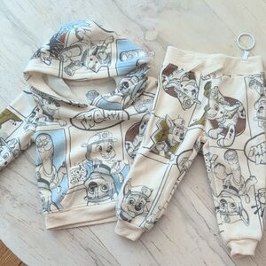 Paw Patrol Cream and Blue Cartoon Jogger Set